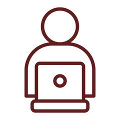 Office Worker Vector Line Maroon Icon Design