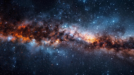 Starry Night Sky with Milky Way Galaxy, Generative AI illustration