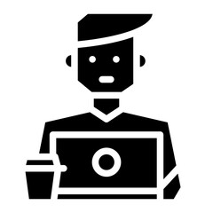 Icon of Person working from home on the computers