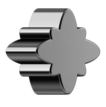 silver metal abstract 3d icon without background