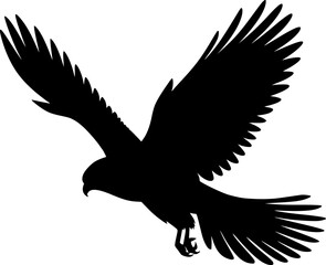 Silhouette flying eagle vector 