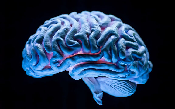 Colorful Gradient Brain Background. Generative Ai