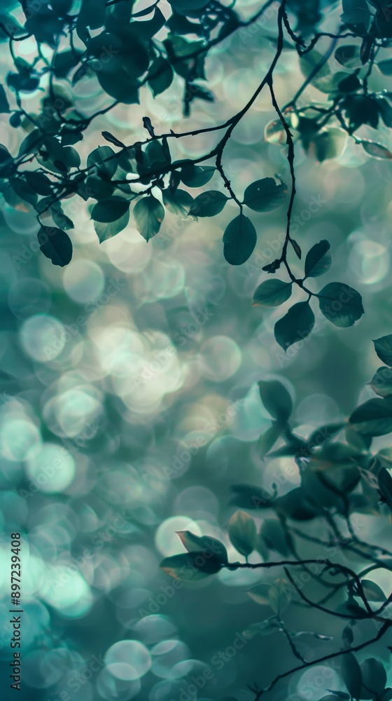 Poster softly lit leaves create a calming and ethereal scene