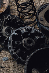 Mechanic to repair or check the motorcycle belt system  the engine belt system of the engine