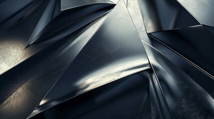 Dramatically lit metallic surface adorned with a pattern of sharp triangles