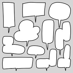 Doodle sketch style of speech bubbles hand drawn illustration. for concept design.