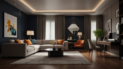 living room with fireplace