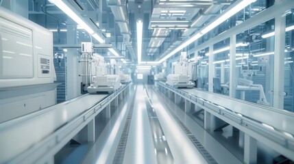 Obraz premium Showcase a smart factory equipped with AI-driven predictive maintenance systems,