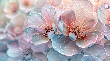 Digital Art of Delicate Flowers with Intricate Details