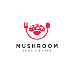 Mushroom logo design idea with creative abstract concept