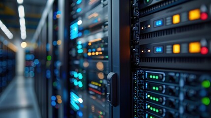 Cybersecurity lab focused on ecological data protection, featuring eco-friendly hardware and advanced technology systems. No text, no logo, no trademarks