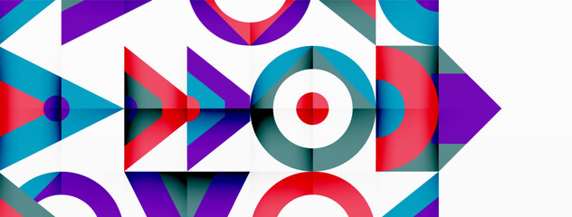 Colorful circle and triangle abstract background. Template for wallpaper, banner, presentation, background