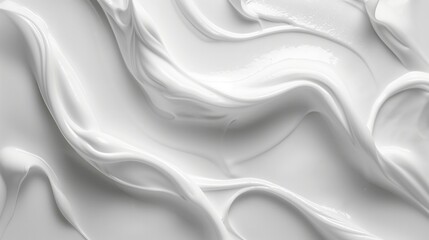 Fototapeta premium White lotion cream texture close-up backdrop. Beauty skincare cosmetic product presentation smooth background with copyspace. Milky nurturing formula