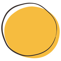 オレンジ色の丸い形のフレーム