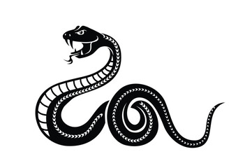 Snake symbol of chinese new year 2025. Zodiac sign, year of the Snake, tattoo, template for greeting card, invitation, t-shirt print. Vector cartoon on transparent background