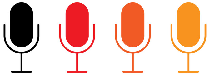 Set of color microphone icons