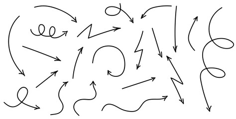Set of hand drawn arrows