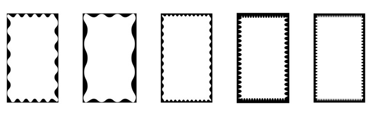 Obraz premium Set of rectangle picture frames with wavy inner borders