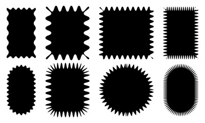 Set or different shapes with squiggly and sharp borders