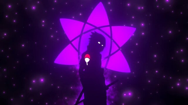 Anime wallpaper for PC, anime ninja guy, purple background