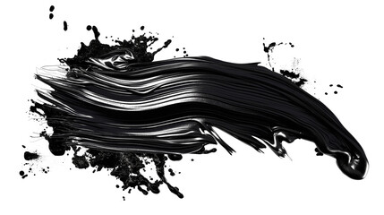 Modern Ink Brush Stroke Splash - Black and White Artistic Design