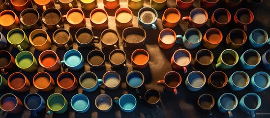 A Colorful Array of Coffee Mugs