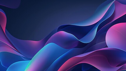 Background with abstract shapes creating a wavelike movement in blue and purple gradient