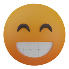 3d render  Beaming Face with Smiling Eyes  illustration