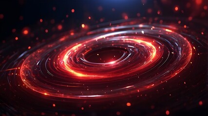 Obraz premium Visual effect layer with swirling glow particles and a red abstract circular plasma lightning particle effect