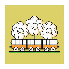 A colorful picture of a train vector illustration in the background