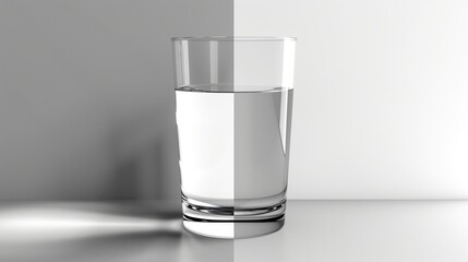 Glass half full or half empty, cool graphic