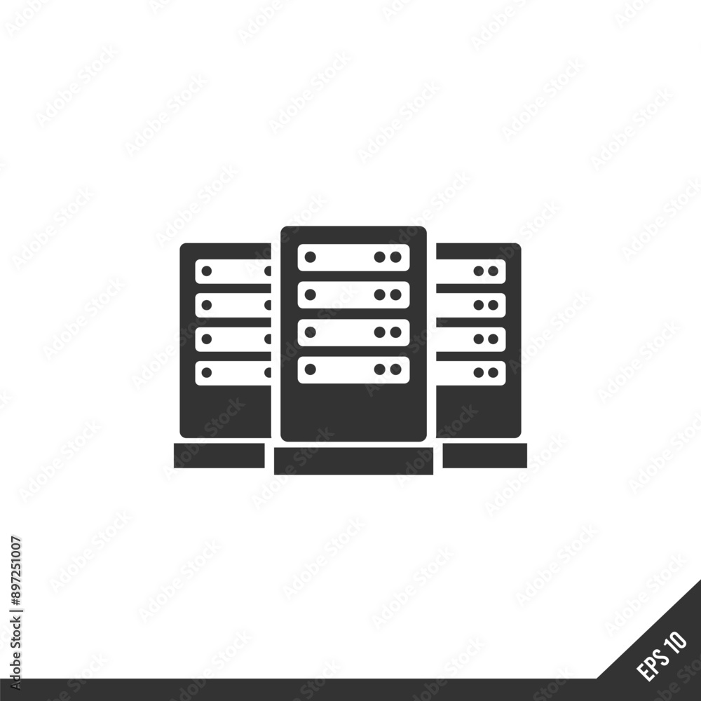Poster database, server and cloud service line icons. network and technology vector linear icon set