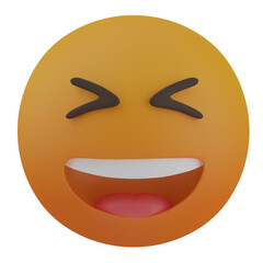 3d render  Grinning Squinting Face  illustration