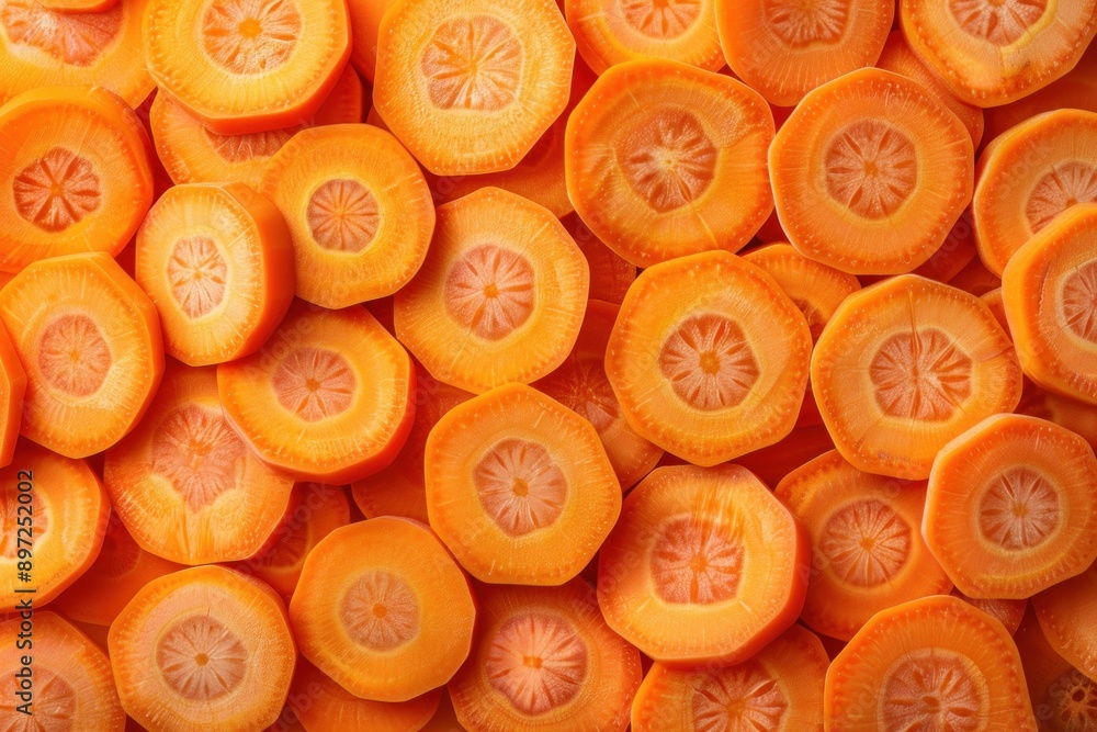 Aufkleber sliced carrots creating a colorful and healthy backdrop