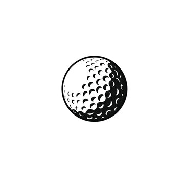 Golf ball icon logo flat vector design