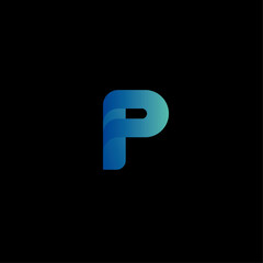 Letter P logo flat vector design