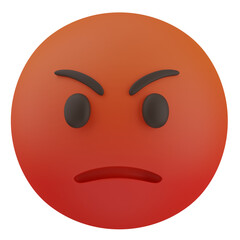 3d render  Enraged Face  illustration