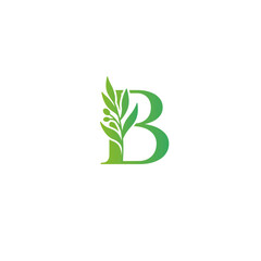Floral B logo flat vector design