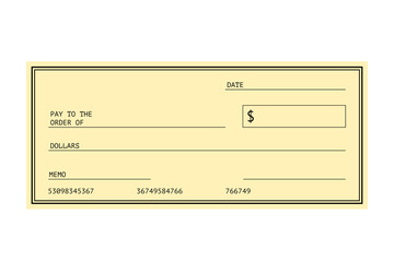 Yellow Blank Check Transparent background