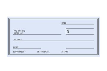 Blue Blank Check Transparent background