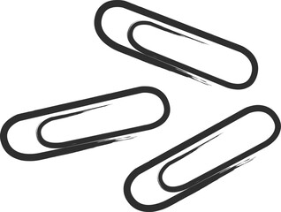 筆書き文房具手書き風アイコン　クリップ