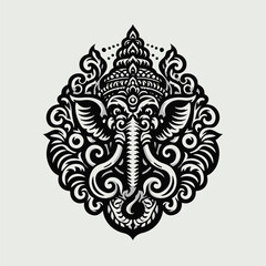 Simple Ganesh Head Logo Design