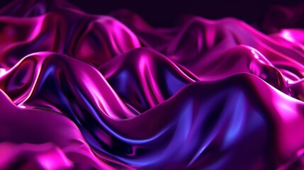 Fototapeta premium Elegant wavy purple silk cloth with abstract background and graceful draping