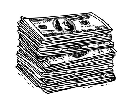 recommend clip art: stack money engraving black and white outline