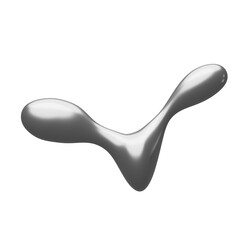 Chromed liquid metal 3d illustration. Abstract Metallic Liquid 3D Illustration