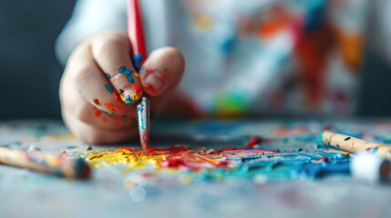 A child involved in an art therapy session, showcasing creative outlets as therapeutic interventions for autism