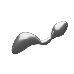 Chromed liquid metal 3d illustration. Abstract Metallic Liquid 3D Illustration