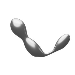 Chromed liquid metal 3d illustration. Abstract Metallic Liquid 3D Illustration