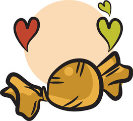 Hand-drawn illustration of colored sweets, snack vector