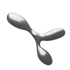 Chromed liquid metal 3d illustration. Abstract Metallic Liquid 3D Illustration